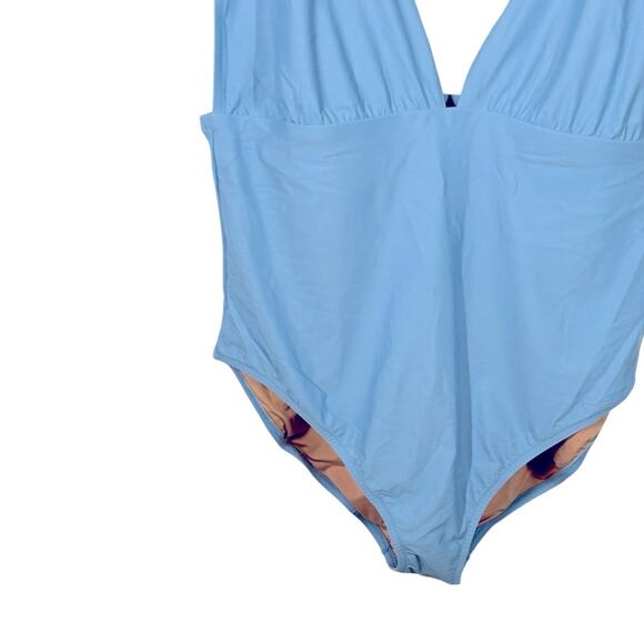 J.Crew V-Neck One-Piece Swimsuit BF163 Baby Blue • Plus Size 22 NWT - Picture 6 of 12